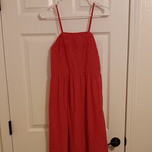 Salmon Red Strapped Maxi Summer Dress